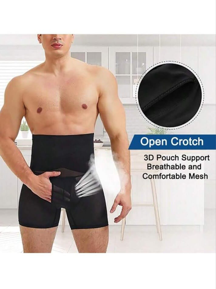 B-FIT Men's High Waist Tummy Control Abdomen Belly Compression Slimming Girdle Bottom Corset Shapewear